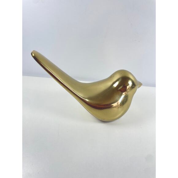 Vintage Gold Brass Metal Decorative Bird Made in India 8"x5" - Picture 4 of 4